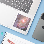 Spiraal Galaxy M83, in brand gestoken met stervorm Sticker (Laptop met iPhone)