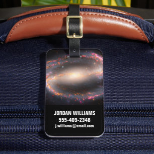 Spiraal Galaxy NGC 1300. Bagagelabel