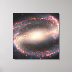 Spiraal Galaxy NGC 1300. Canvas Afdruk
