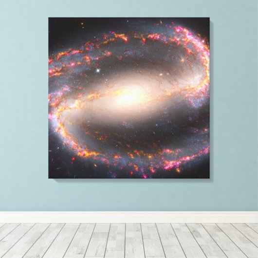 Spiraal Galaxy NGC 1300. Canvas Afdruk (Insitu (Houten vloer))