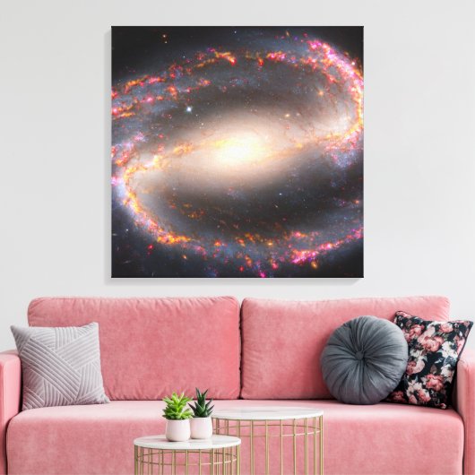 Spiraal Galaxy NGC 1300. Canvas Afdruk (Insitu (Woonkamer))