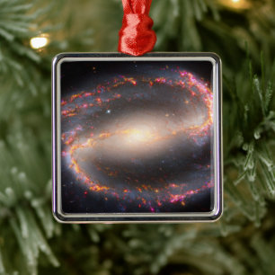Spiraal Galaxy NGC 1300. Metalen Ornament