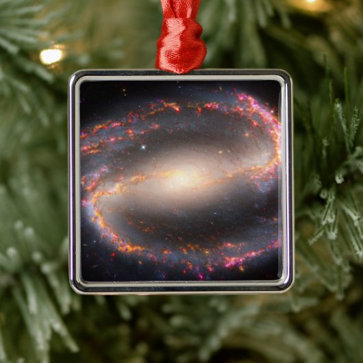 Spiraal Galaxy NGC 1300. Metalen Ornament (Boom)