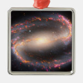 Spiraal Galaxy NGC 1300. Metalen Ornament (Voorkant)