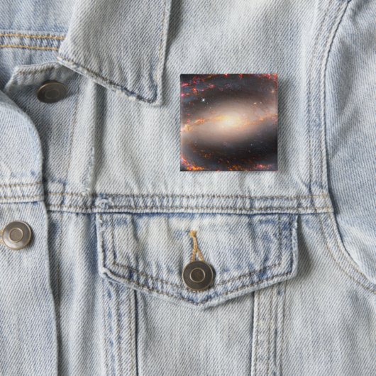 Spiraal Galaxy NGC 1300. Vierkante Button 5,1 Cm (In situ)