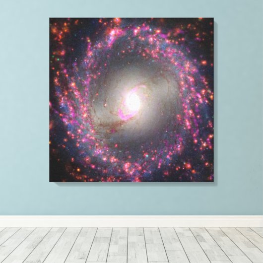 Spiraal Galaxy NGC 3351. Canvas Afdruk (Insitu (Houten vloer))