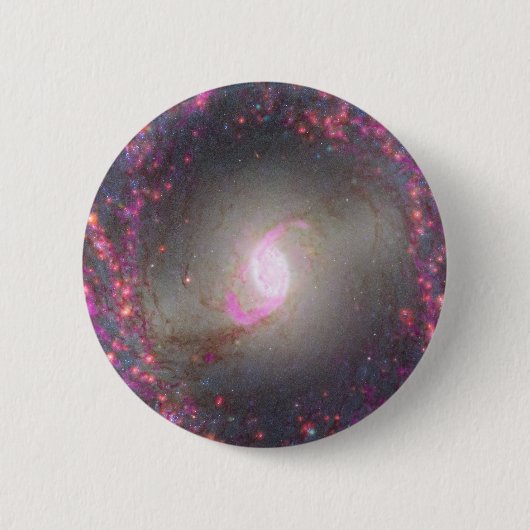 Spiraal Galaxy NGC 3351. Ronde Button 5,7 Cm (Voorkant)