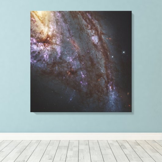 Spiraal Galaxy NGC 3627. Canvas Afdruk (Insitu (Houten vloer))