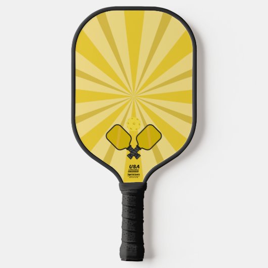Spiraal Geel Pickle Ball Paddle (Achterkant)