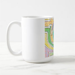Spiraal gevangen in kleurrijke doolhof koffiemok