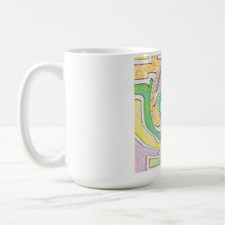 Spiraal gevangen in kleurrijke doolhof koffiemok