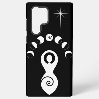 Spiraal Godin Maanfasen Zwart & Wit Monogram Samsung Galaxy Hoesje