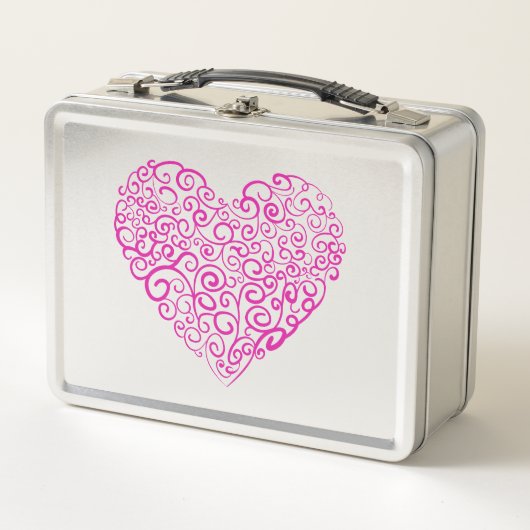 Spiraal handschrift roze hart voor Valentijnsdag (Voorkant)