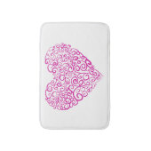 Spiraal handschrift roze hart voor Valentijnsdag Badmat (Voorkant Verticaal)