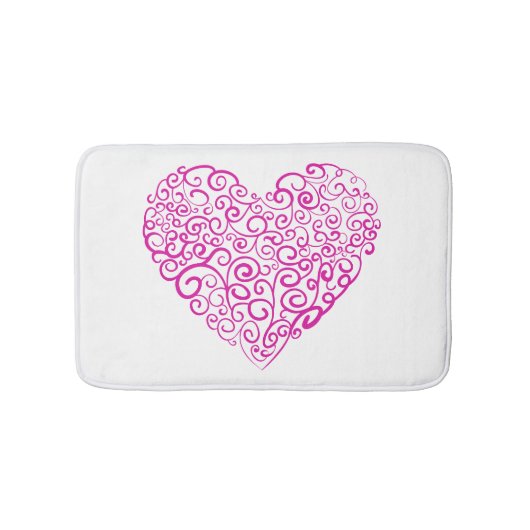 Spiraal handschrift roze hart voor Valentijnsdag Badmat (Voorkant)