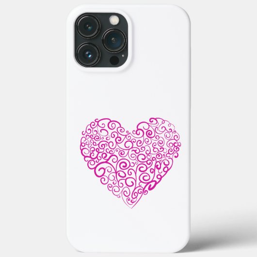 Spiraal handschrift roze hart voor Valentijnsdag Case-Mate iPhone Case (Achterkant)