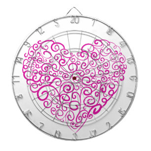 Spiraal handschrift roze hart voor Valentijnsdag Dartbord