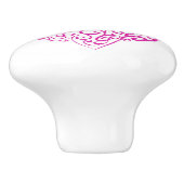 Spiraal handschrift roze hart voor Valentijnsdag Keramische Knop (Zijkant)