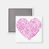 Spiraal handschrift roze hart voor Valentijnsdag Magneet (Voorkant / Achterkant)
