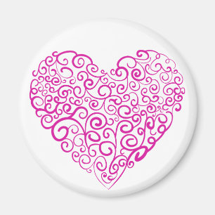 Spiraal handschrift roze hart voor Valentijnsdag Magneet