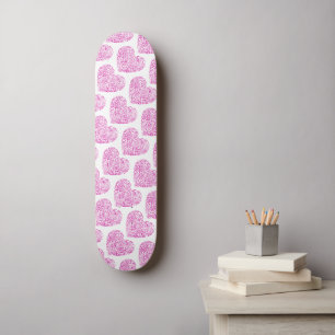 Spiraal handschrift roze hart voor Valentijnsdag Persoonlijk Skateboard