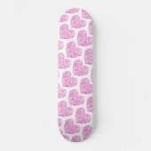 Spiraal handschrift roze hart voor Valentijnsdag Persoonlijk Skateboard (Voorkant)