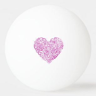 Spiraal handschrift roze hart voor Valentijnsdag Pingpongbal