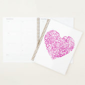 Spiraal handschrift roze hart voor Valentijnsdag Planner (Display)
