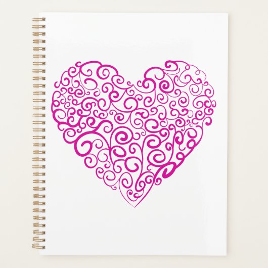Spiraal handschrift roze hart voor Valentijnsdag Planner (Voorkant)