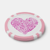 Spiraal handschrift roze hart voor Valentijnsdag Poker Chips (Enkel)