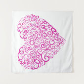 Spiraal handschrift roze hart voor Valentijnsdag Wandkleed (Voorkant)