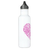 Spiraal handschrift roze hart voor Valentijnsdag Waterfles (Links)