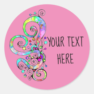 Spiraal Hart Handgeschilderd Ontwerp 1 Ronde Sticker