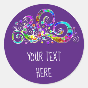 Spiraal Hart Handgeschilderd Ontwerp 2 Ronde Sticker