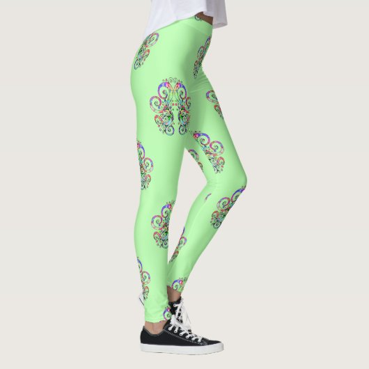 Spiraal Hart Handgeschilderd Ontwerp 4 Leggings (Rechts)