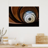 Spiraal Houten Trap Abstract Poster (Keuken)