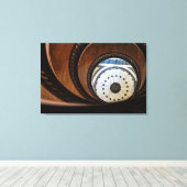 Spiraal Houten Trap Abstract Poster Canvas Afdruk (Insitu (Houten vloer))