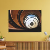 Spiraal Houten Trap Abstract Poster Canvas Afdruk (Insitu (Woonkamer))
