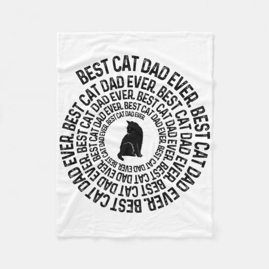 Spiraal Kat Vader - Beste Kat Papa Vader Ooit Spir Fleece Deken (Voorkant)