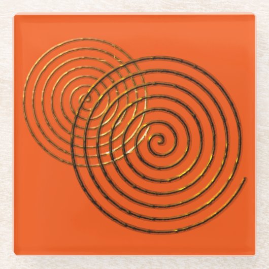 Spiraal Keltisch symbool goud metallisch Glazen Onderzetter (Voorkant)