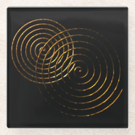 Spiraal Keltisch symbool goud metallisch Glazen Onderzetter (Voorkant)