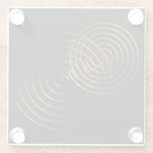 Spiraal Keltisch symbool goud metallisch Glazen Onderzetter (Achterkant)