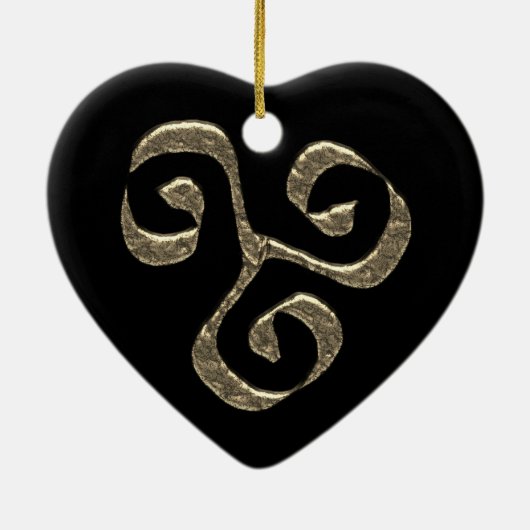 Spiraal Keltisch symbool goud metallisch Keramisch Ornament (Achterkant)