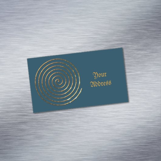 Spiraal Keltisch symbool goud metallisch Magnetisch Visitekaartje (Voorbeeld)