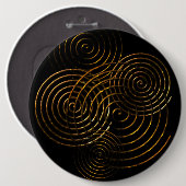 Spiraal Keltisch symbool goud metallisch Ronde Button 6,0 Cm (Voorkant /achterkant)
