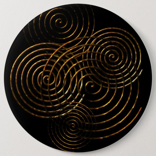 Spiraal Keltisch symbool goud metallisch Ronde Button 6,0 Cm (Voorkant)