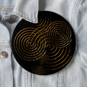 Spiraal Keltisch symbool goud metallisch Ronde Button 6,0 Cm (In situ)