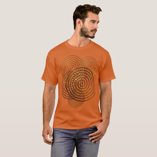 Spiraal Keltisch symbool goud metallisch T-shirt (Voorkant volledig)