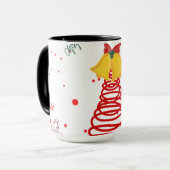 Spiraal Kerstboom en Bellen Ontwerp Mok (Voorkant links)