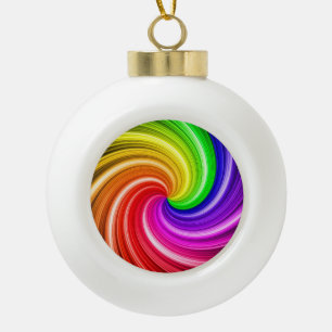 Spiraal Kleurrijk Tie Dye Regenboog Werveling Kuns Keramische Bal Ornament